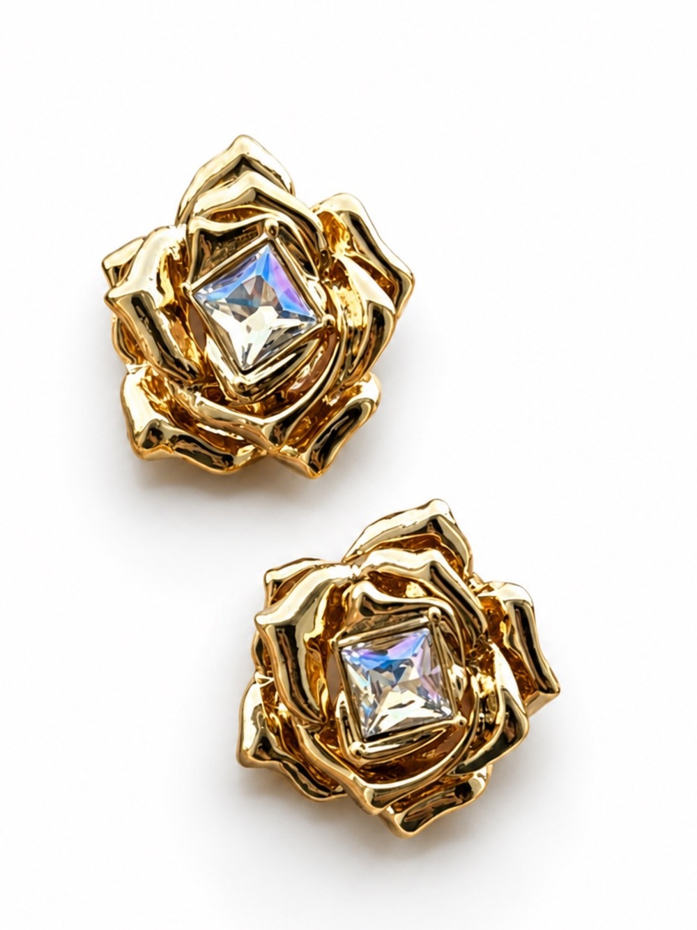 Vintage Rose Crystal Earrings